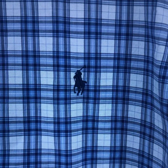 Ralph Lauren Navy and White Plaid Button-Down Shirt - Men's - Picture 2 of 3